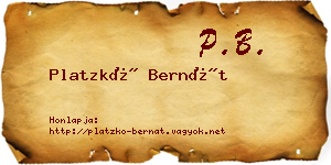 Platzkó Bernát névjegykártya